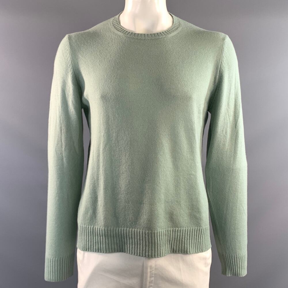PRADA Size XL Green Mint Knitted Cashmere Crew Neck Pullover